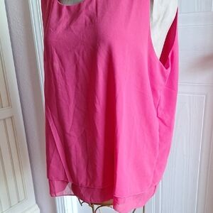 Unique Vintage Fuchsia Layered Sheer Tank Top
